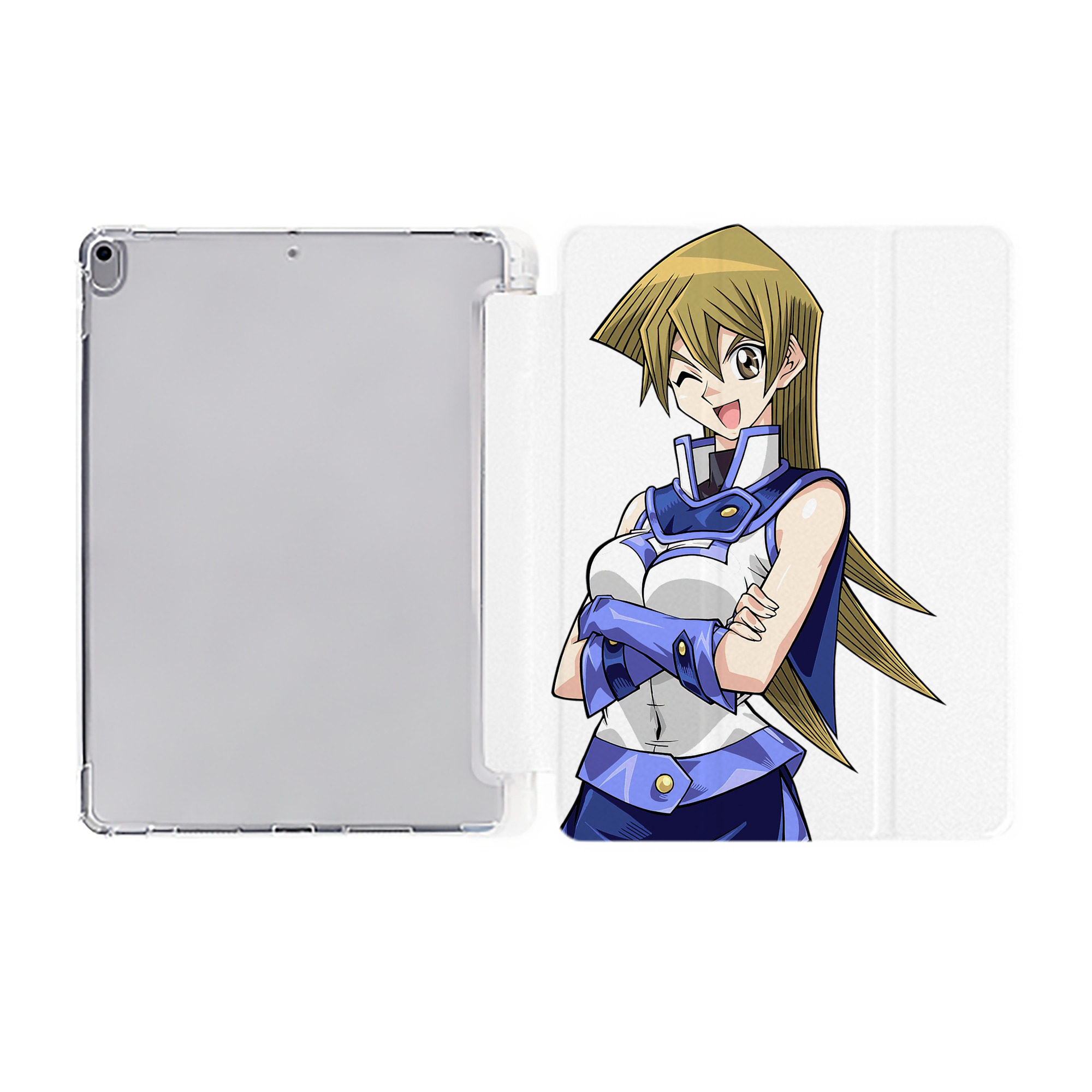 （画像用） 遊☆戯☆王 Yu-Gi-Oh! IPad ケース ペン収納付き 三つ折りスタンド PUレザー×シリコン 対応機種9.5/10.5/10.9インチ